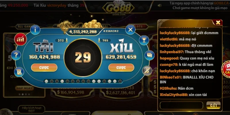 Luật chơi chi tiết tài xỉu GO88 là gì?